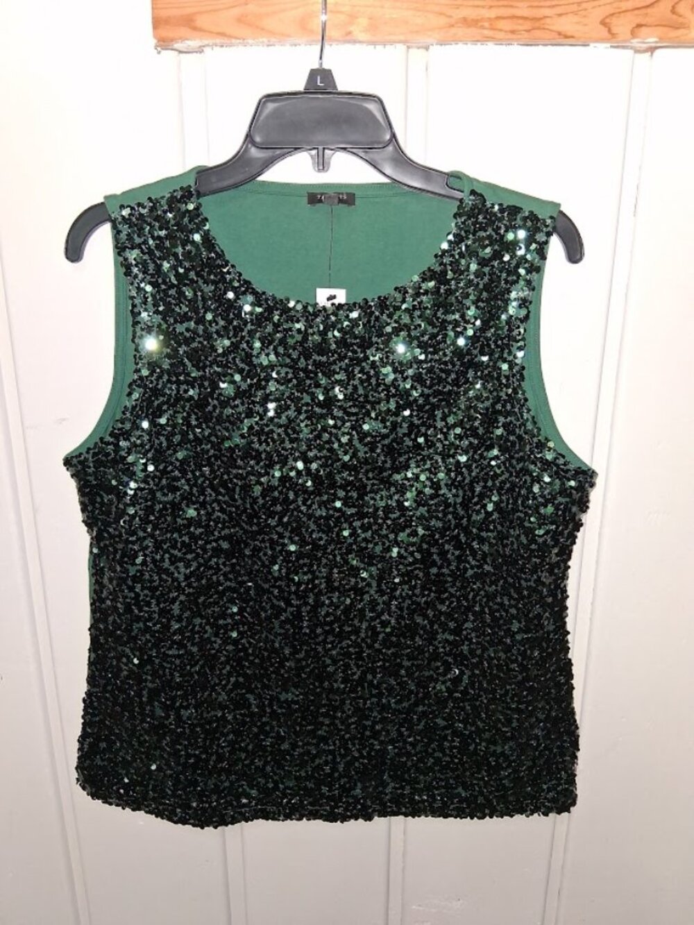 Talbots Green Sequin Sleeveless Top NWT Sz LP